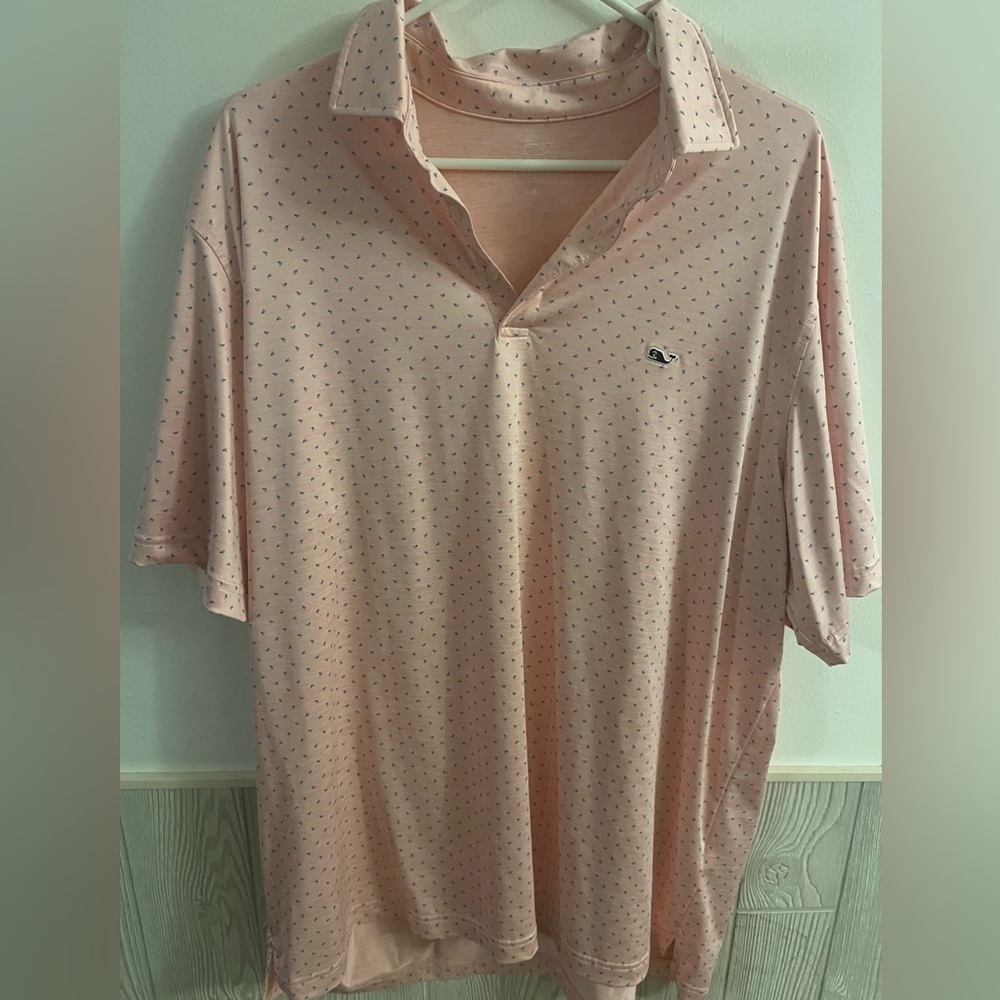 Vineyard vines men’s pink performance golf polo XL
